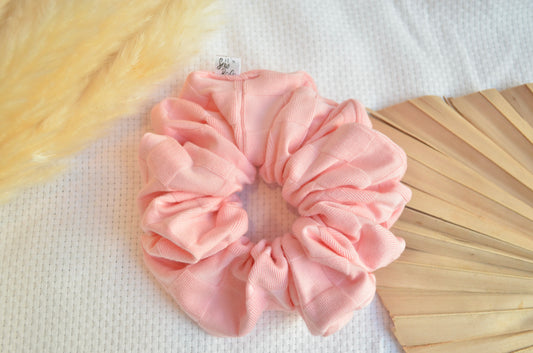 Pink Checkered Scrunchie